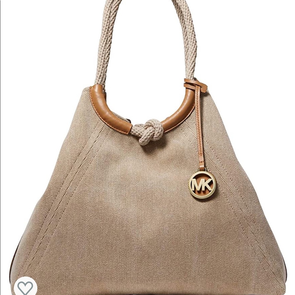 Michael Kors Isla Ring Shoulder Tote. Natural